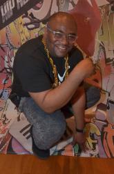 Posing for 80s party