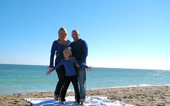 The whole family at the beach