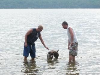 At the beach with our dog