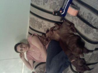 me lounging with the dogs