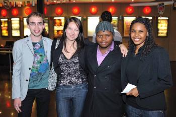 with friends at the movies