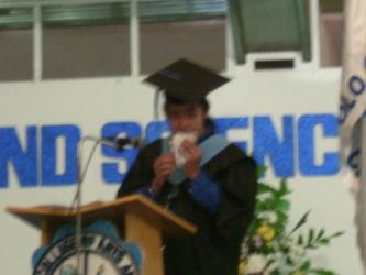 eating while emceeing at grad