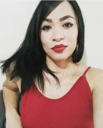 Eu com lindo batom vermelho