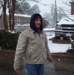 Me during a rare snowfall.